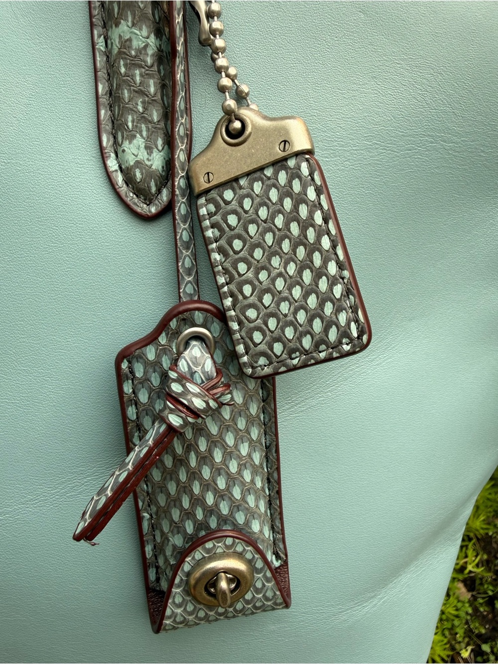 Coach Dakotah Crossbody Satchel Blue Snake 1941 Glovetanned Leather - Picture 2 of 16